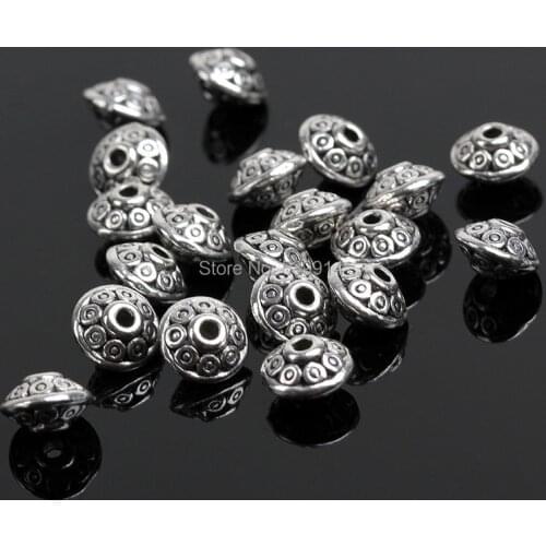 6mm Charms Beads Tibetan Silver DIY Beads Fit Charm Bracelets 200pcs/lot