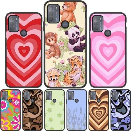 Love Heart Case For Moto G50 G Stylus 2021 Case For Motorola Moto G Play 2021 G9 Plus E7 Power Edge S G30 G10 Phone Cover Panda
