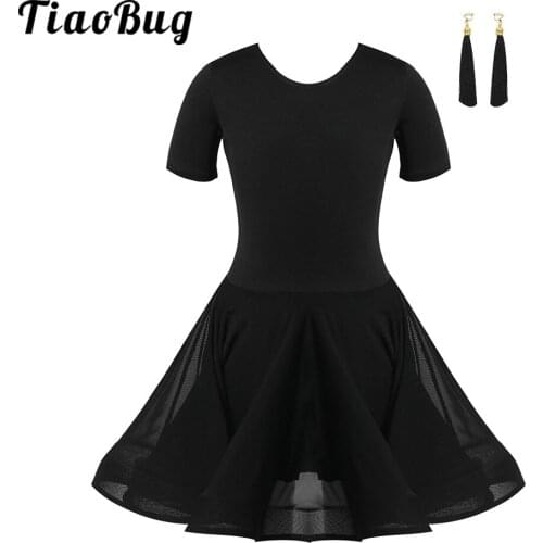 Black White Ballet Tutu Dress Girls Gymnastics Leotard Dancewear Ballet Clothes Children Ballerina Costume with Shorts Tassel