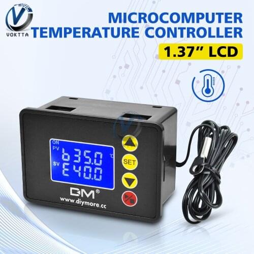 DC 12V 24V 20A AC 110V 220V 10A Digital LCD Microcomputer Temperature Controller 1.37 inch Thermostat Thermoregulator