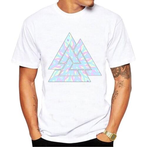 Vikings print T-shirt Mens Summer Casual Short Sleeve T Shirt Harajuku Streetwea