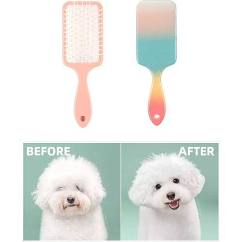 Gradient Pet Hair Removal Comb Grooming Massage Brush Plastic Rubber Air Cushion Cat Combs Fur Remover For Dog Cleaning Supplies