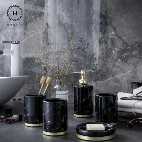Homlly Marbi 5pcs Bathroom Accessory Set