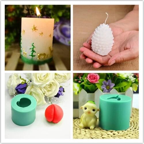 Hu Ba, longevity peach, 3D pine nut, Christmas trumpet cylindrical Christmas candle, silicone mold DIY baking mold WMJ-863