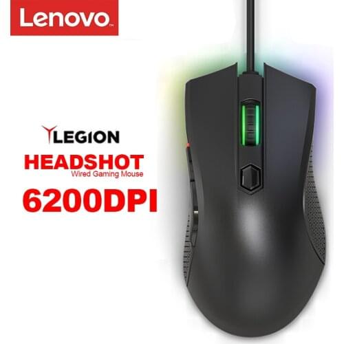 LENOVO LEGION HEADSHOT GAMING MOUSE with 4-Speed DPI 6200DPI 16.8 Million RGB Colors for Windows 7 8 10 Overwatch CSGO LOL PUBG