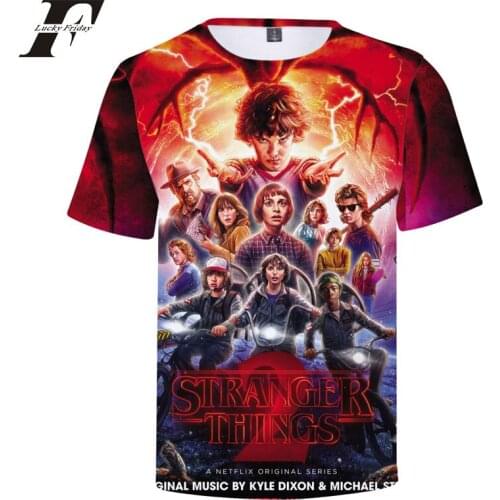 LUCKYFRIDAYF 2018 Stranger Things Season 2 3D printed cotton short sleeve funny t shirts men women clothes Stranger Things