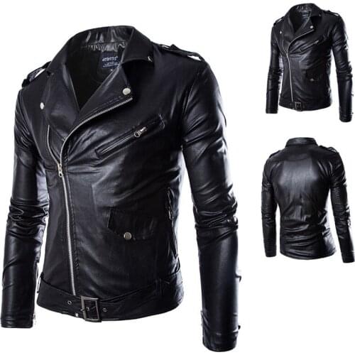 MOONBIFFY Men's Faux Leather Jackets