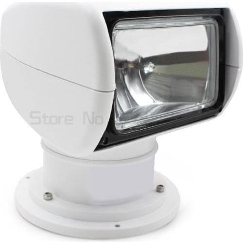 Marine Boat Spotlight 2500LM 3200K 100W Bulb Remote Control White Searchlight Light PC+Aluminum Waterproof Spotlights