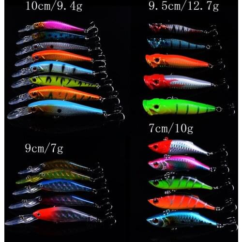 New 23pcs/lot Lifelike Fishing Lure Mixed 4 Models Hard Baits of 23 Colors Carp Fishing Tackle Artificial High Quality Bait