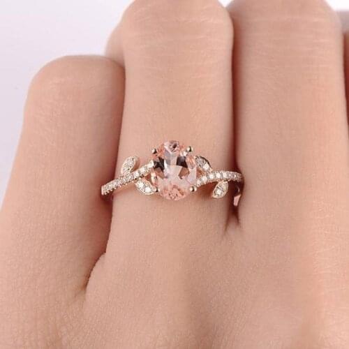 New Rose Gold Zircon Ring Inlaid Champagne Diamond Bracelet Creative Flower Ring