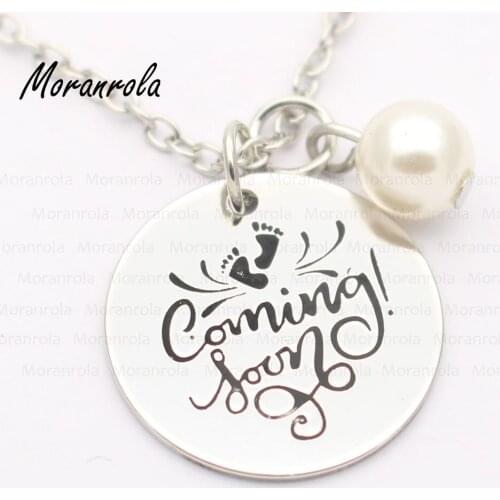 New arrive "coming soon"Necklace &keychain charm Gift for New Mom Adoption Gift Mothers Jewelry Expecting mom gift
