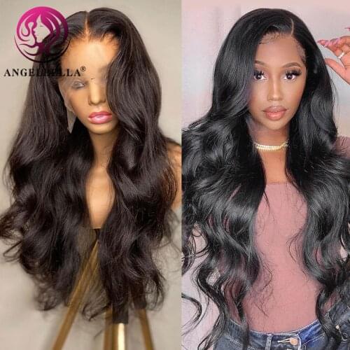 HD Transparent Lace Frontal Human Hair Wigs 180% Peruvian Body Wave Lace Front Wig Pre-Plucked Human Hair Wig For Black Women