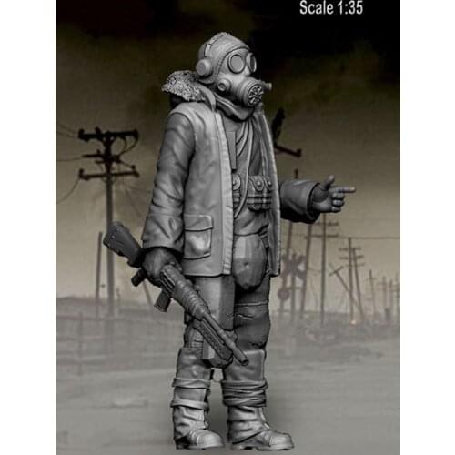 Assembly Unpainted Scale 1/35 Post Apocalyptic - Guard (1 figure) (1) soldier Historical toy Resin Model Miniature Kit