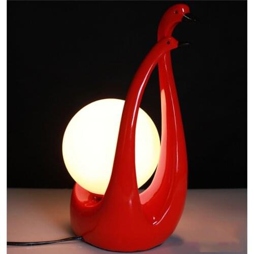 Modern Led Table Lamp Nordic Resin Cygnus Desk Lamp For Living Room Decoration Bedroom Bedside Wedding Decor Lighting Luminaires