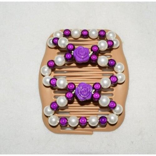 Special purple beads inside beads comb 12 pcs/lot royal pattern work lady hair accessory Easy to Use