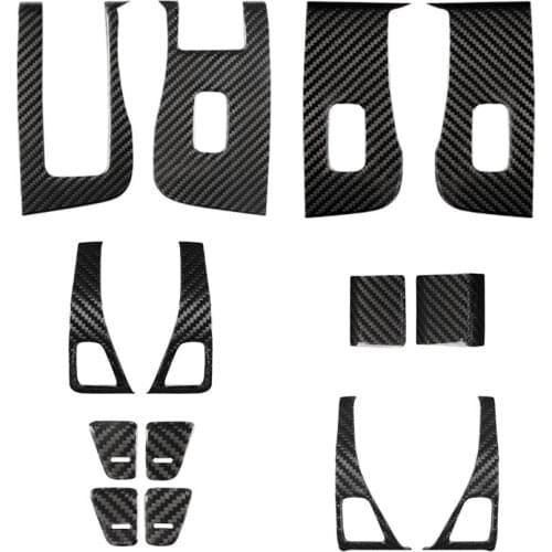 Car Door Glass Lifting Sitch High Quality Light Weight Clearly Textured Carbon Fber Carbon Fiber Decorative Plates Fit Tesla