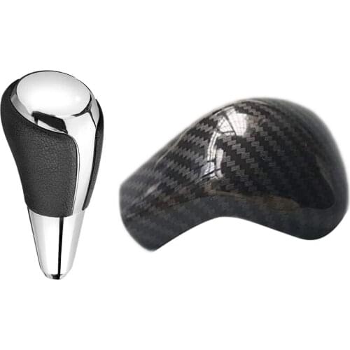 Carbon Fiber Print Gear Shift Knob Cover Trim with Automatic Gear Shift Knob