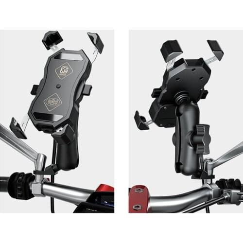 Elevated Version Universal Waterproof 12V Motorcycle QC3.0 USB 15W Qi Wireless Charger Mount Holder Stand for Cellphone GPS