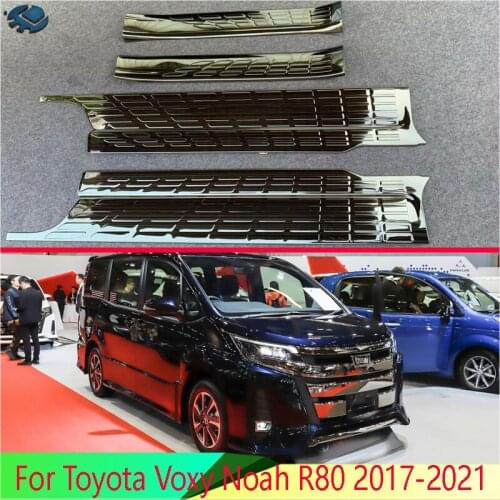 For Toyota Voxy Noah R80 2017-2021 Stainless Steel Inner Door Sill Panel Scuff Plate Kick Step Trim Cover Protector