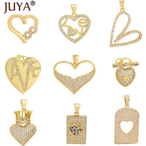 JUYA Jewelry Making Heart Charms Pendant For Women Handmade Necklace Supplies Luxurious Jewelry Accessories