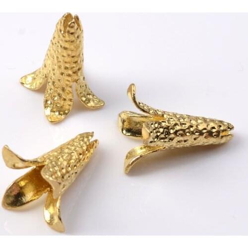 10Pcs 19*21mm Copper Flower Bud Charms Connector DIY Jewelry Making Accessories