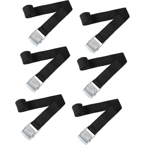 10pcs Set Of Zinc Alloy Press Buckle Strap Binding Belt Cargo Fixing Belt Tightening Belt Nylon Cable Tie Set Black 3 Meters