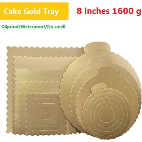 Bakery Packaging Decorating Tools 8 inch Cake Holder Gold Thicken Round Lace Birthday Cake Bottom Cover 10/set