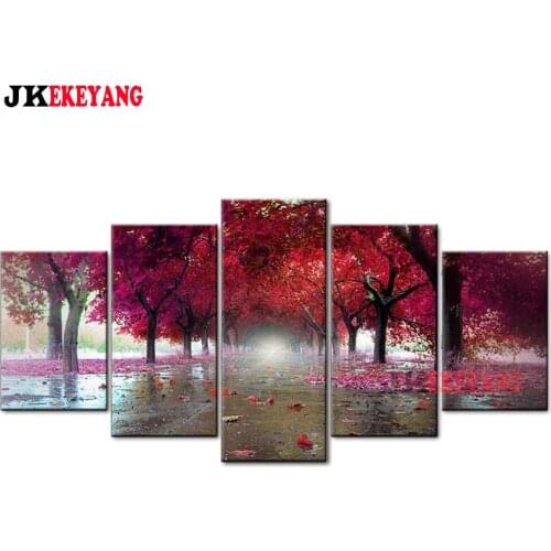 5pcs 5D Diy Diamond embroidery"Falling autumn leaves"Cross Stitch full square diamond painting,puzzle,decorations for home Y4046