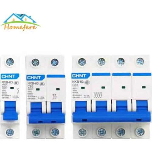 CHINT NXB Serie Residual Current Circuit Breaker 10A 16A 20A 25A 32A 40A 50A 60A 23V/400V 50HZ Mini Circuit Breaker MCB NEW DZ47