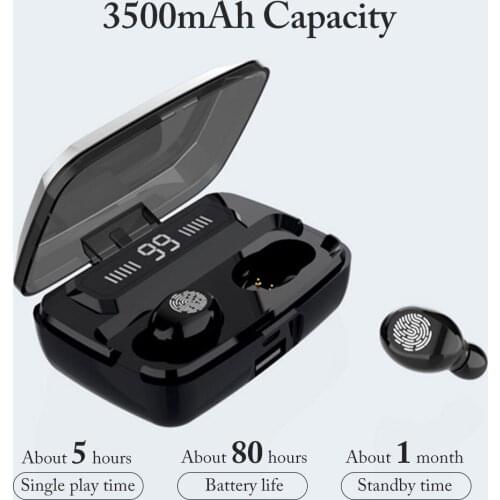 Wireless Headphones TWS Bluetooth 5.0 Earphone HiFi IPX7 Waterproof Earbuds Touch Control Headset for Sports