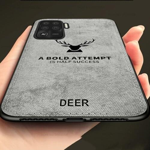 Deer pattern fabric cloth phone cover case for oppo reno5 lite reno 5lite reno 5 light 2021 soft silicone bumper shockpoof coque