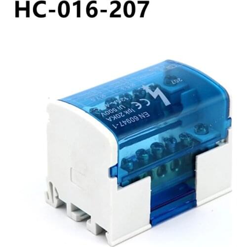 HC-016-207 250V-450V Waterproof Terminal Cable Terminal Fiber Split Box Rail Split Box Power Distribution Block Box Universal