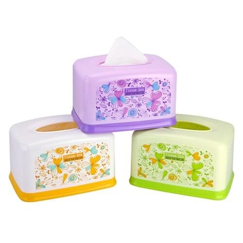 HS040 Fashion flower rectangular plastic tissue box 17*12*9cm Free shipping