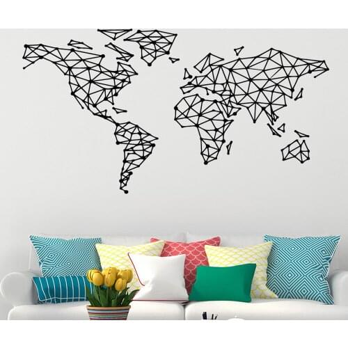 Art world Map Wall Stickers Vinyl Waterproof Home Decoration Accessories Modern Wall Decor Art Decoration DIY Home Decor