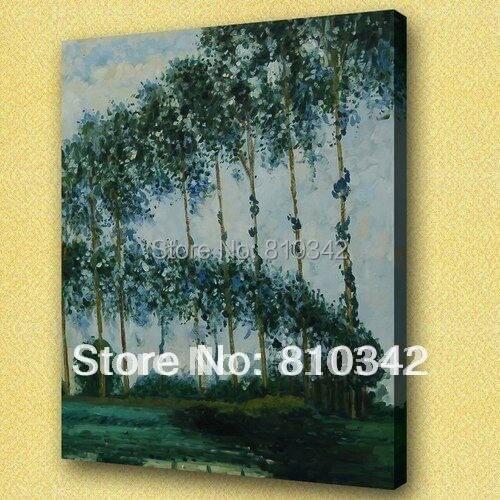 Famous painting Monets oil paintings Ai Pute riparian aspen fine Reproduction art for bedroom Monet23