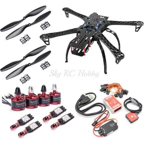FPV X500 500mm Quadcopter Frame kit + 2212 Motor + 30A ESC / Naza M Lite Flight Controller Board w/ PMU LED M8N GPS