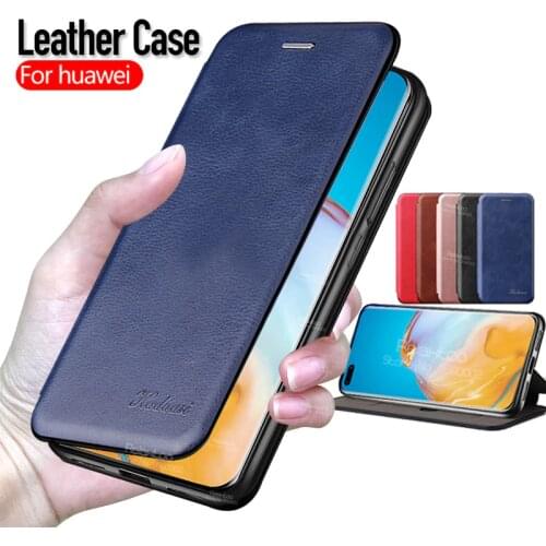 Leather Flip Magnetic case For huawei p40 pro p30 light P smart 2019 honor 10 lite 9 10i 9x 20s mate 20 book phone Cover coque
