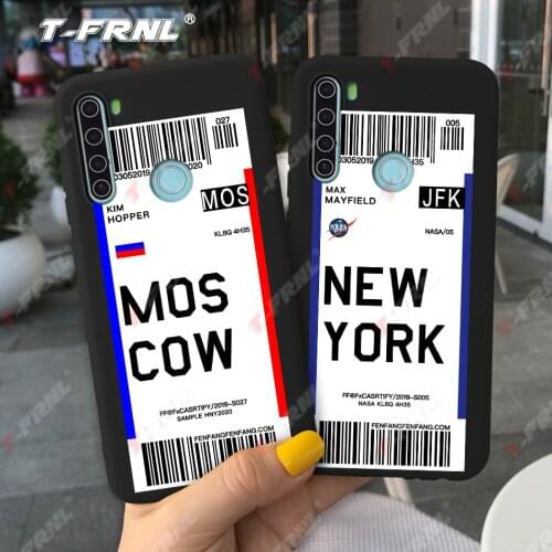 Personality Travel Airfare label Case For Redmi Note 8T INS City Letter barcode Soft Cover for Redmi Note 8 9 Pro 9S case