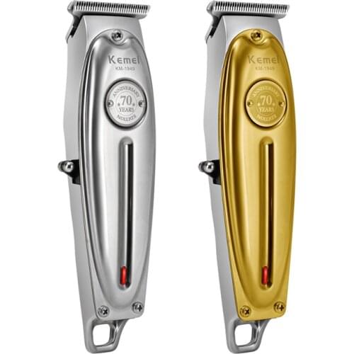 Kemei 1949 Professional Hair Clipper All Metal Men Electric Cordless Hair Trimmer 0mm Baldheaded T Blade Finish Haircut Machine