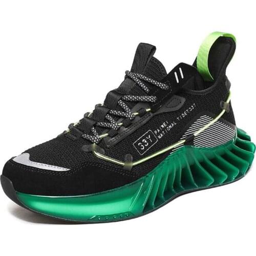 Men Running Shoes Breathable Mesh Blade Trainers Designer Cushioning Sports Shoes Reflective Training Sport Shoes Men Sneakers