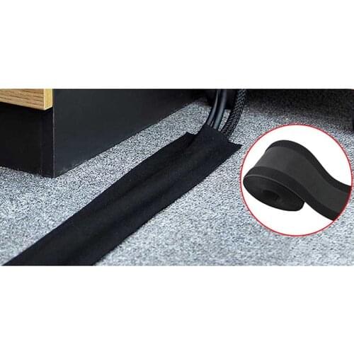 1 /3 Meter Soft Adjustable Hook And Loop Office Desk Wire Cable Cover For Floor/Carpet/Trunk/Desk Office Supplies