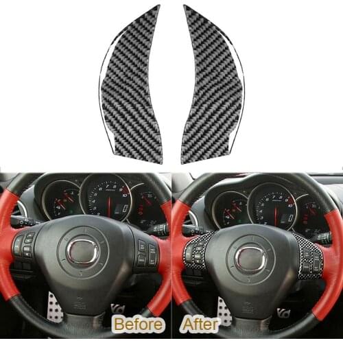 2Pcs 5D Effect Steering Wheel Stickers Car Interior fit for Mazda RX8 2004-2008