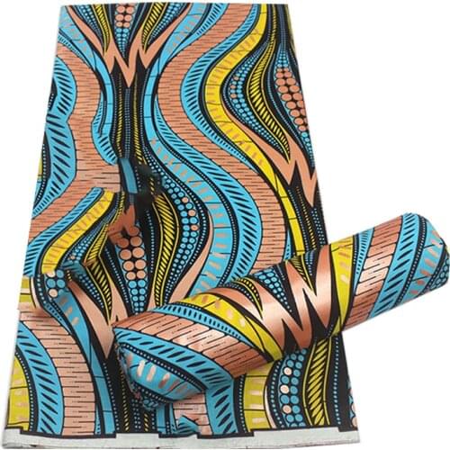 Real Nigerian African Wax Dye Prints Fabric Cotton 100%Soft Breathable Ankara Sewing Material For Wedding Dress 6 Yards S-P 5-14
