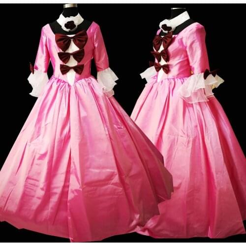 2020 New pink victorian Halloween Cosplay dress Colonial Georgian Renaissance Gothic Historical dress D-608