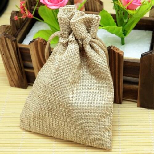 Wholesale 10pcs/lot Natural Jute Bags 15x20cm Big Burlap Gift Bag Pouches Favor Jewelry Cosmetic Gifts Packaging Linen Bags