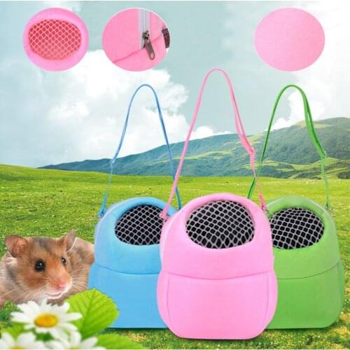 Hamster Carrier Small Pet Carrier Portable Warm Sleep Breathable Travel Hanging Rat Cage For Hamster Guinea Pig Carry Pouch Bag