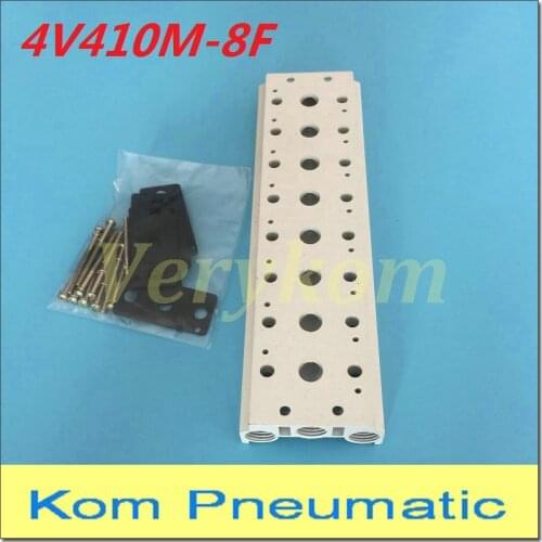 4V Series 400M-8F Airtac Model Manifold Base Board 4V410-15 Pneumatic Solenoid Valve Block Socket 4V420-15 4A420-15 4A410-15