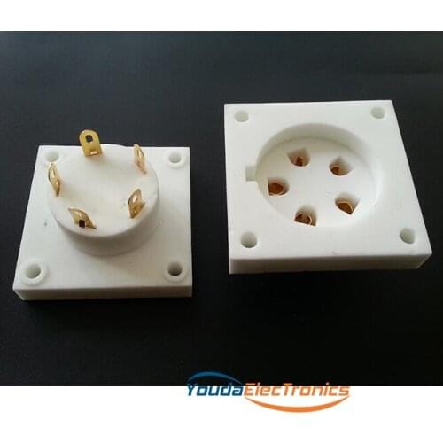 1PC Gold plated 5pin Vacuum Tube Socket For Aa Ba Cd Da