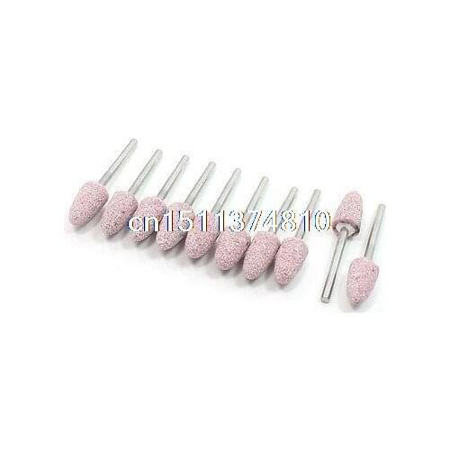 3mm Shank 10mm Pink Taper Mounted Points Grinding Stone 10 Pcs