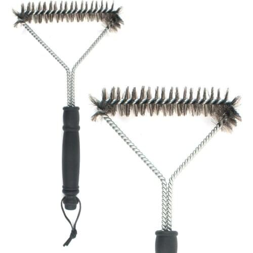 Outdoor BBQ Cleaning Brush stainless steel long handle Y-shaped roll wire Barbecue rotisserie grilling bbq tools cooking